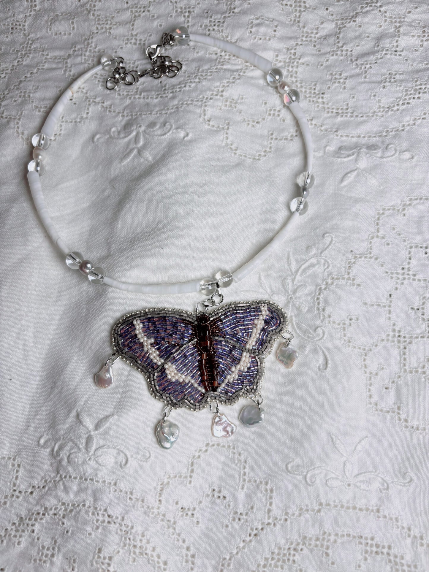 Lavender Butterfly Necklace