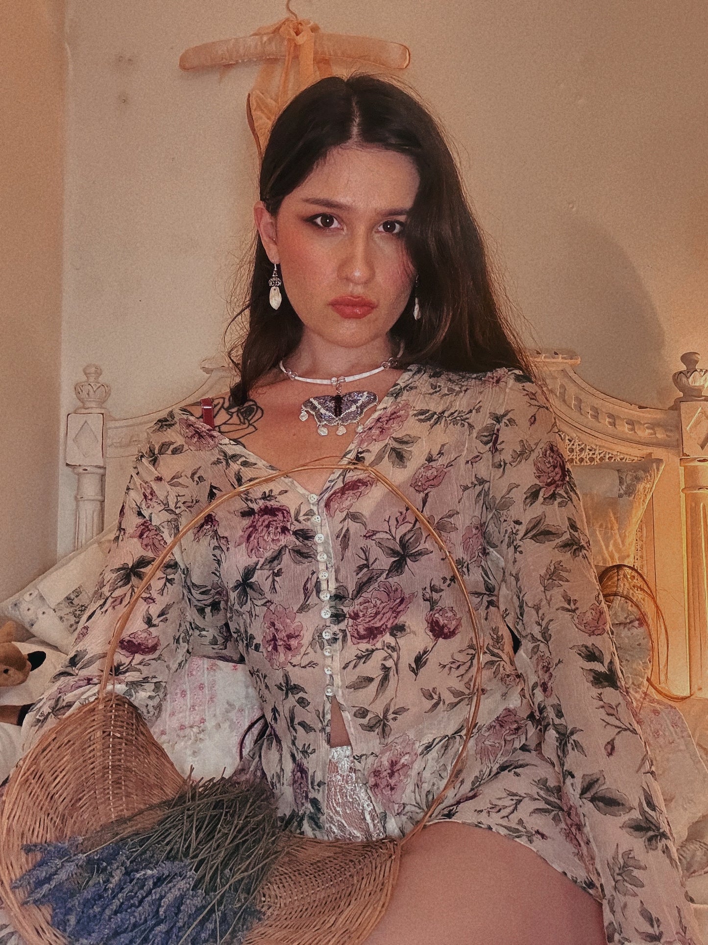 Lavender Butterfly Necklace